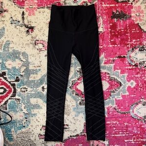 lululemon athletica Black Leggings with Patterned Stitching